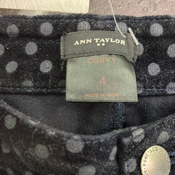 Ann Taylor Slim Ankle Polka Dot Velvet Pants Size 4 - Picture 8 of 8